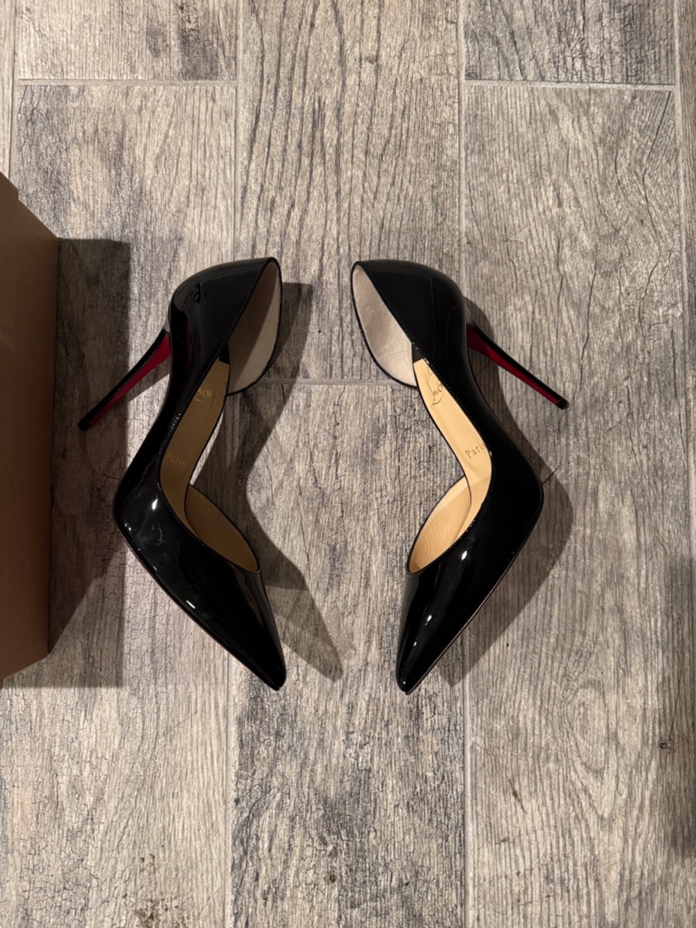 Christian Louboutin Black Patent Pointed D'Orsay Pumps - Picture 6 of 6